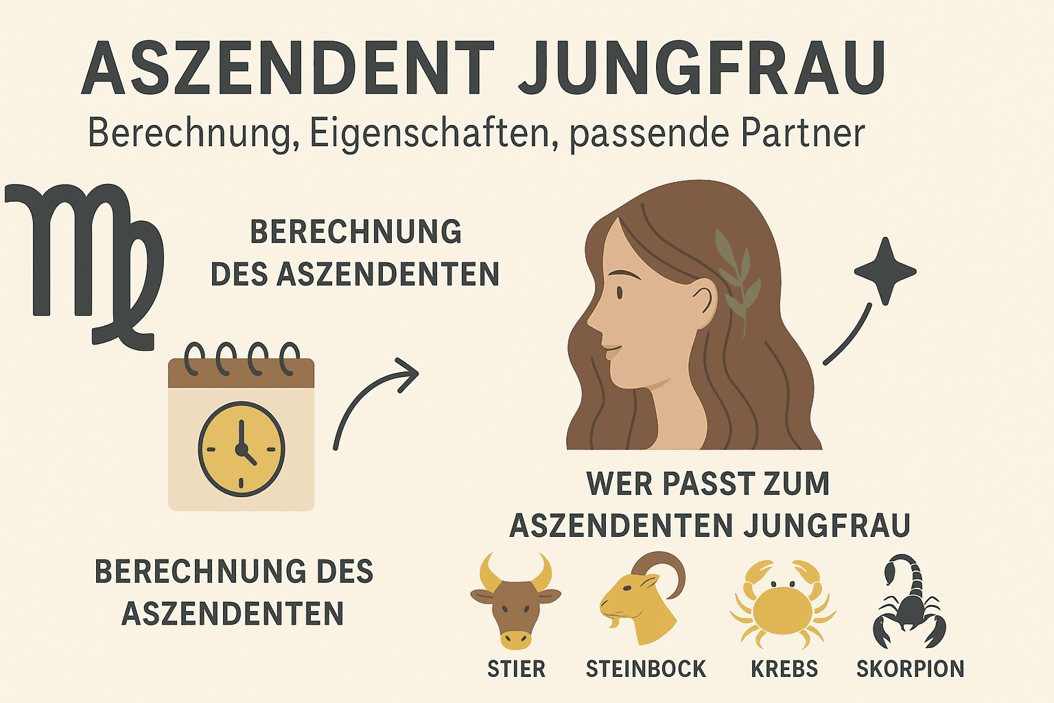Aszendent Jungfrau: So formt er deine Ausstrahlung, Klarheit & Art zu lieben ♍️🌿✨