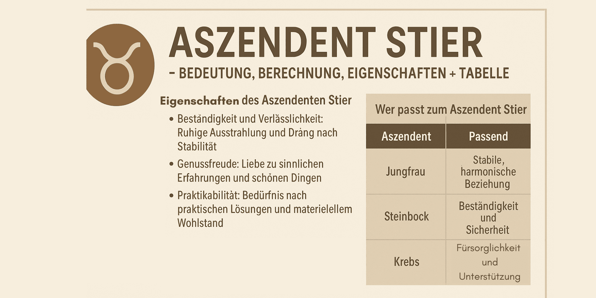 Aszendent Stier: So beeinflusst er deine Ausstrahlung, deine Stärke und dein Liebesleben ♉️✨