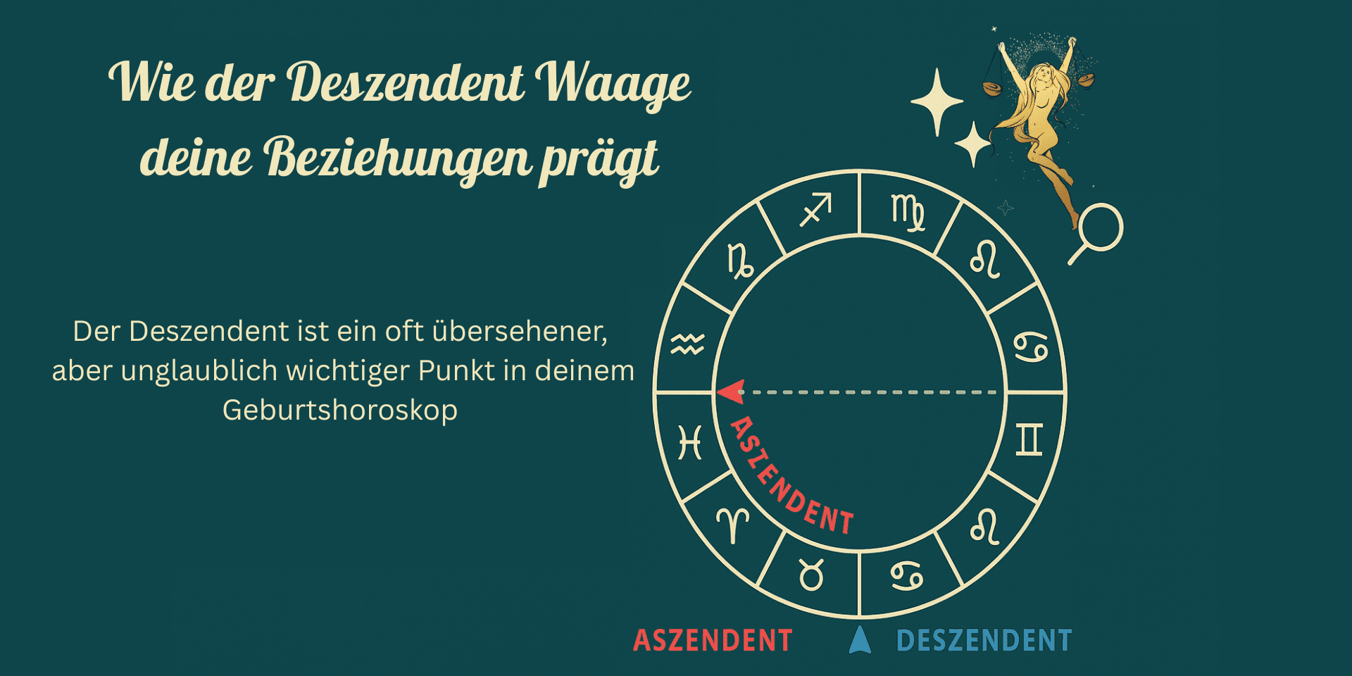 Deszendent Waage: So prägt er deine Sehnsucht nach Ausgleich, Nähe & harmonischen Beziehungen ♎️⚖️