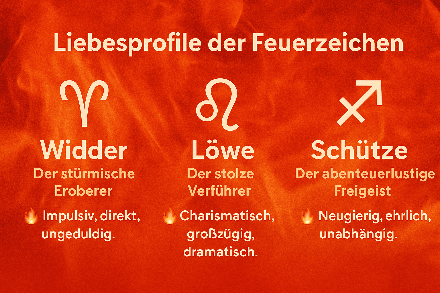 🔥 Liebesprofile der Feuerzeichen: Wer mit dem Feuer spielt... 🔥