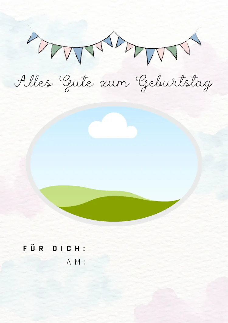 Kostenlose Geburtstagskarte zum Download und zum ausfüllen