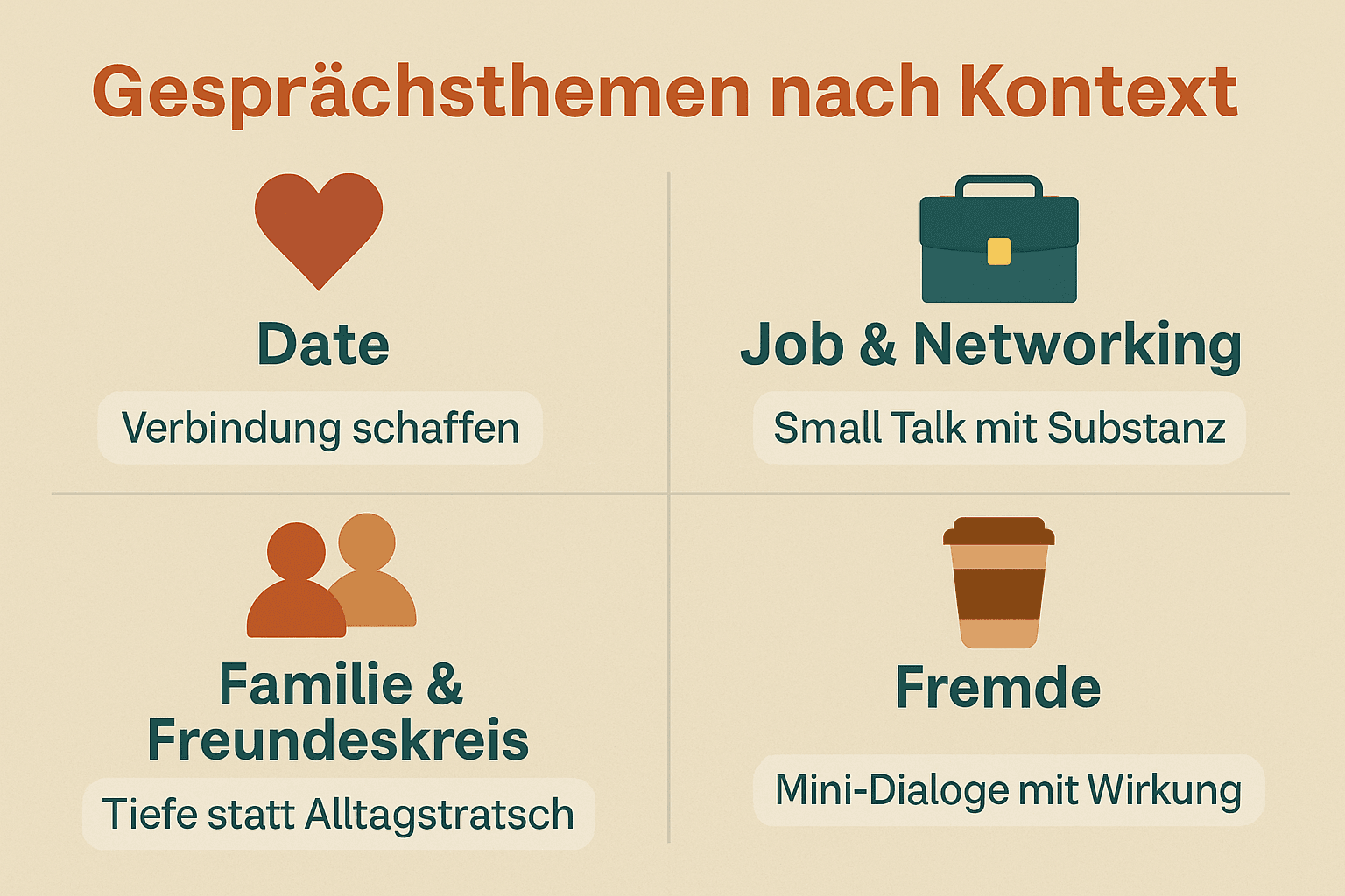 Gesprächsthemen nach Kontext – so passt dein Gespräch zur Situation