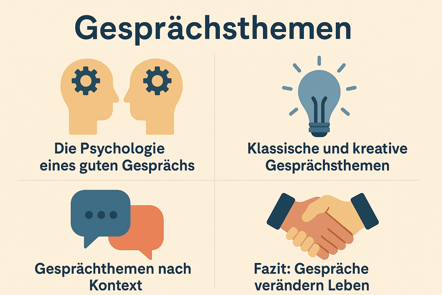 Top 100 Gesprächsthemen - inkl. psychologischen Insights, Tipps und Fun Fucts