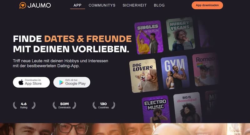 Jaumo. Kostenlose Dating App. Testbericht