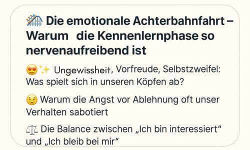 🎢 Die emotionale Achterbahnfahrt – Warum die Kennenlernphase so nervenaufreibend ist