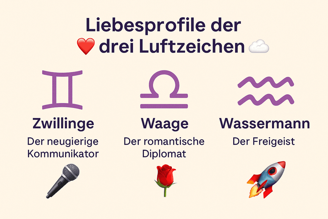 💘 Liebesprofile der drei Luftzeichen: Wenn der Wind dein Herz bewegt 🌬️
