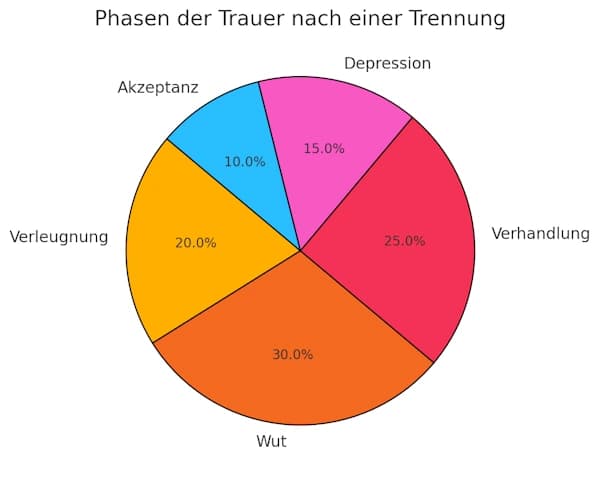 Phasen der Trennung und Trauer: Verleugnung, Wut, Verhandlung, Depression und Akzeptanz