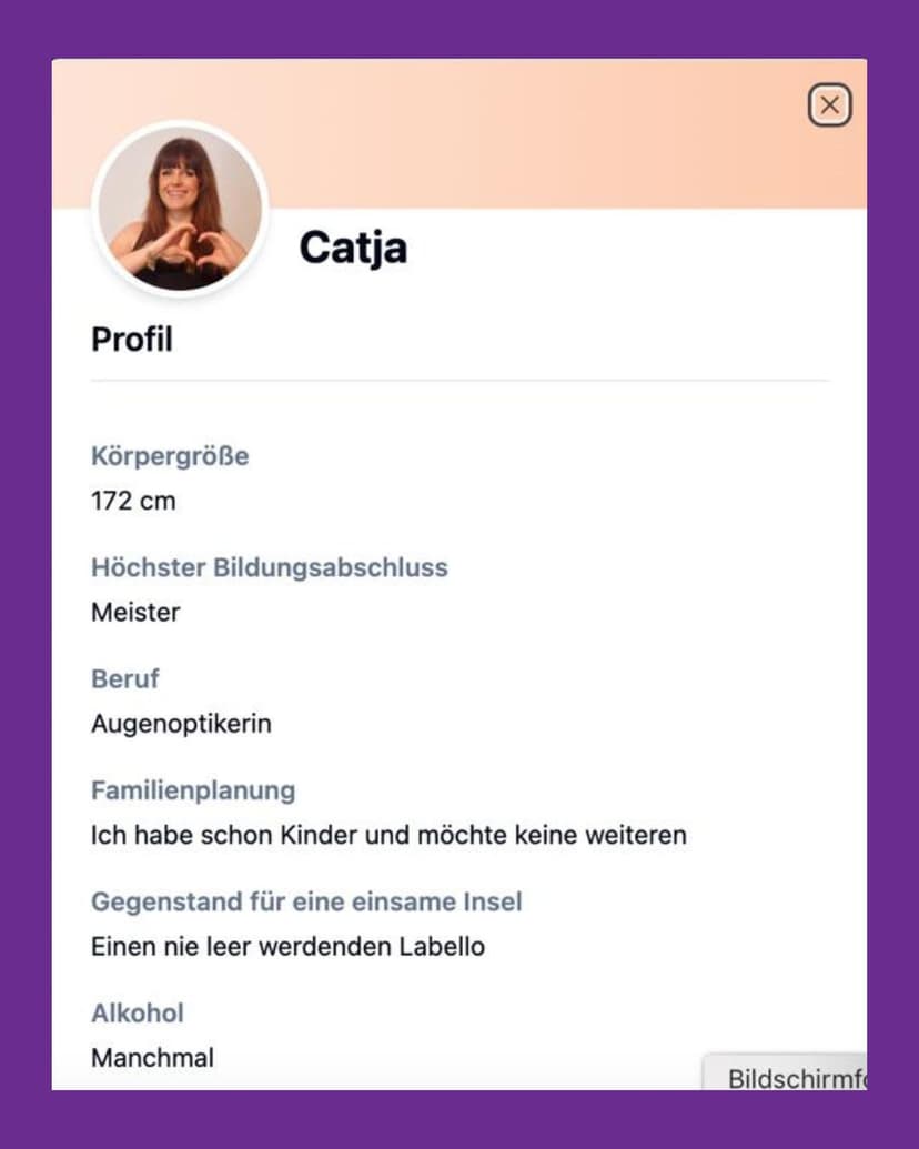 Profile der Teilnehmer beim Face to Face