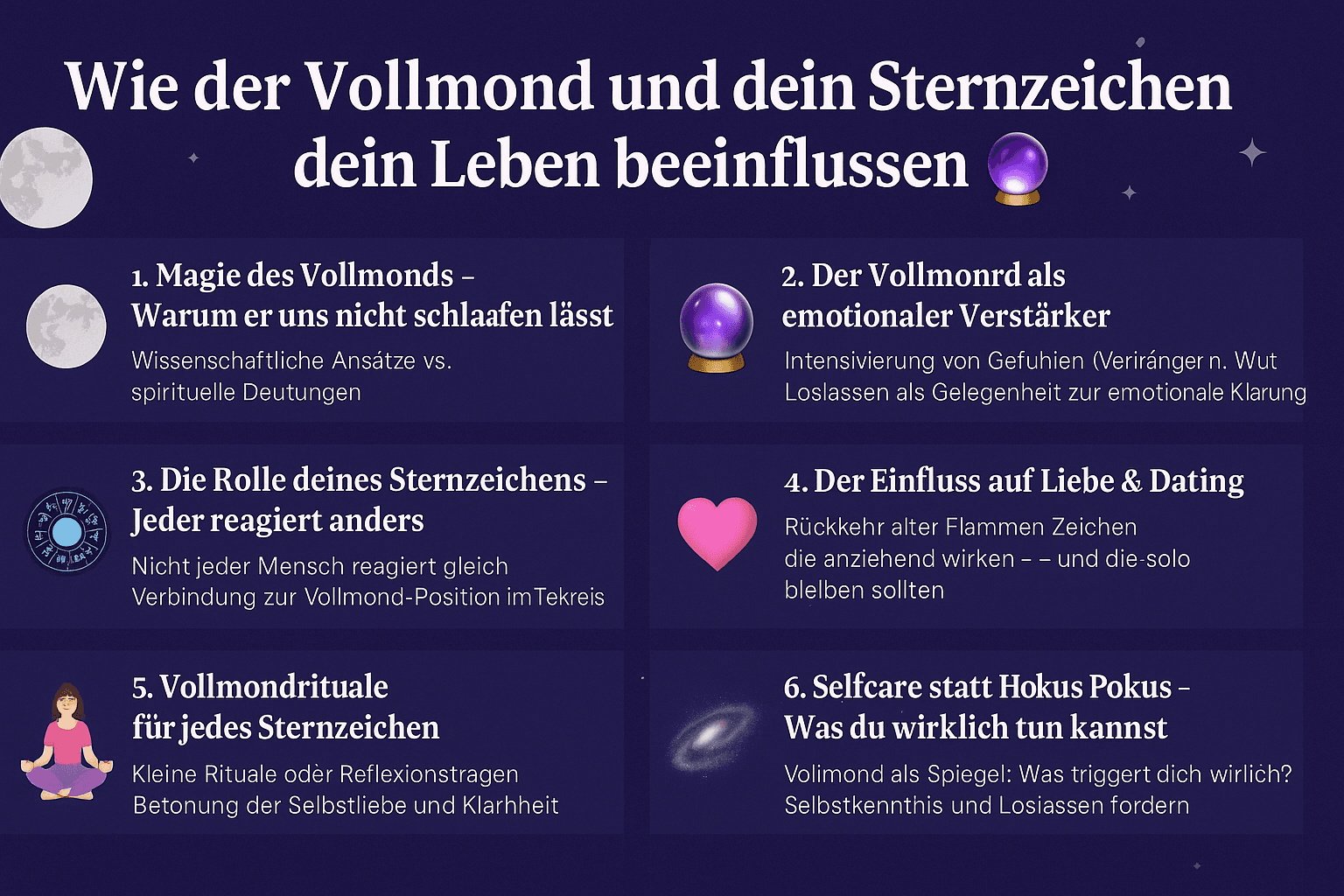 Vollmond & Sternzeichen: So beeinflusst der Mond deine Gefühle, Liebe & Entscheidungen 🌕💫♋️♓️