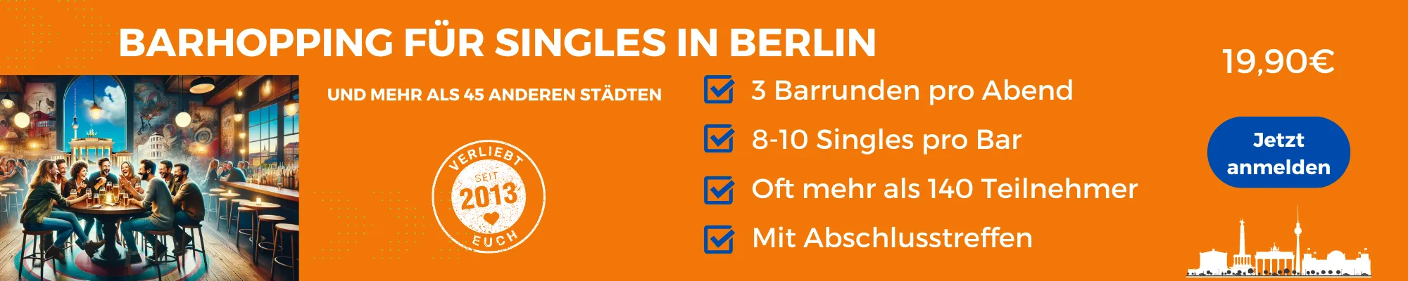 Face-to-Face-Dating-Berlin: Barhopping für Singles Berlin