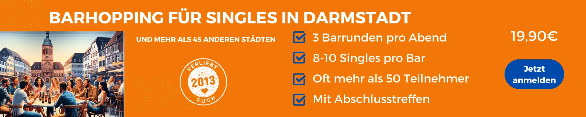 Face to Face Darmstadt: Barhopping für Singles in Darmstadt,