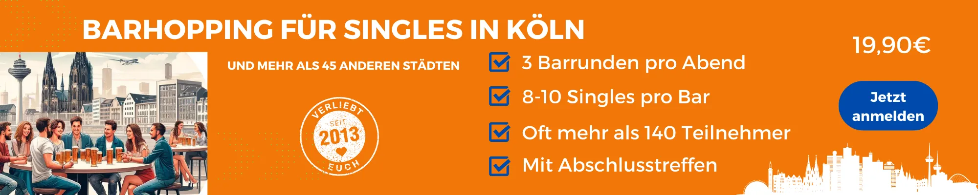 Face to Face Köln: Barhopping für Singles in Köln